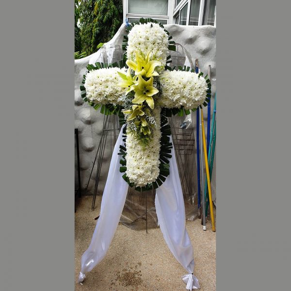 Cross With Yellow Lilies