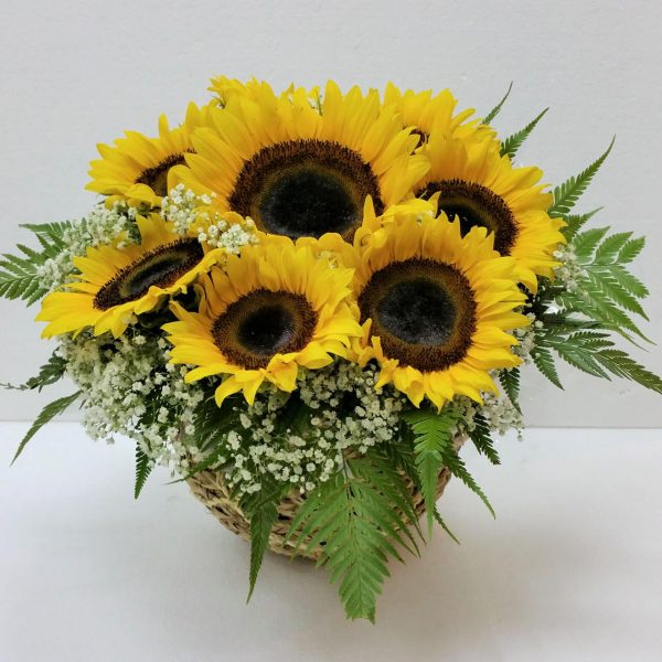 Sunflowers In Baskety