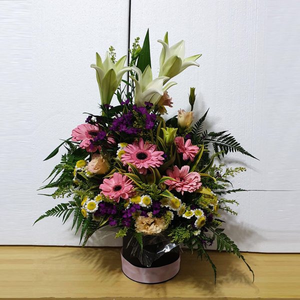 Lilies With Gerberas In Round Box