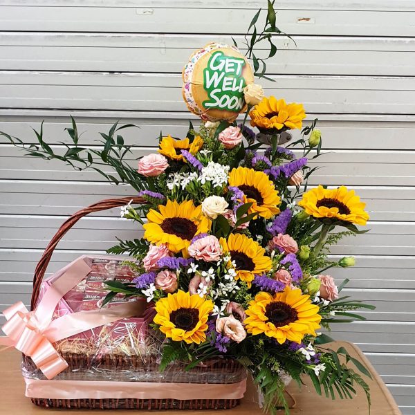 Sunflowers With Bird's Nest
